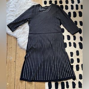 Lane Bryant 3/4 Sleeve Sweater Dress Black and Gray Geo Print 14/16